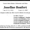 Bonfert Josefine 1912-1995 Todesanzeige